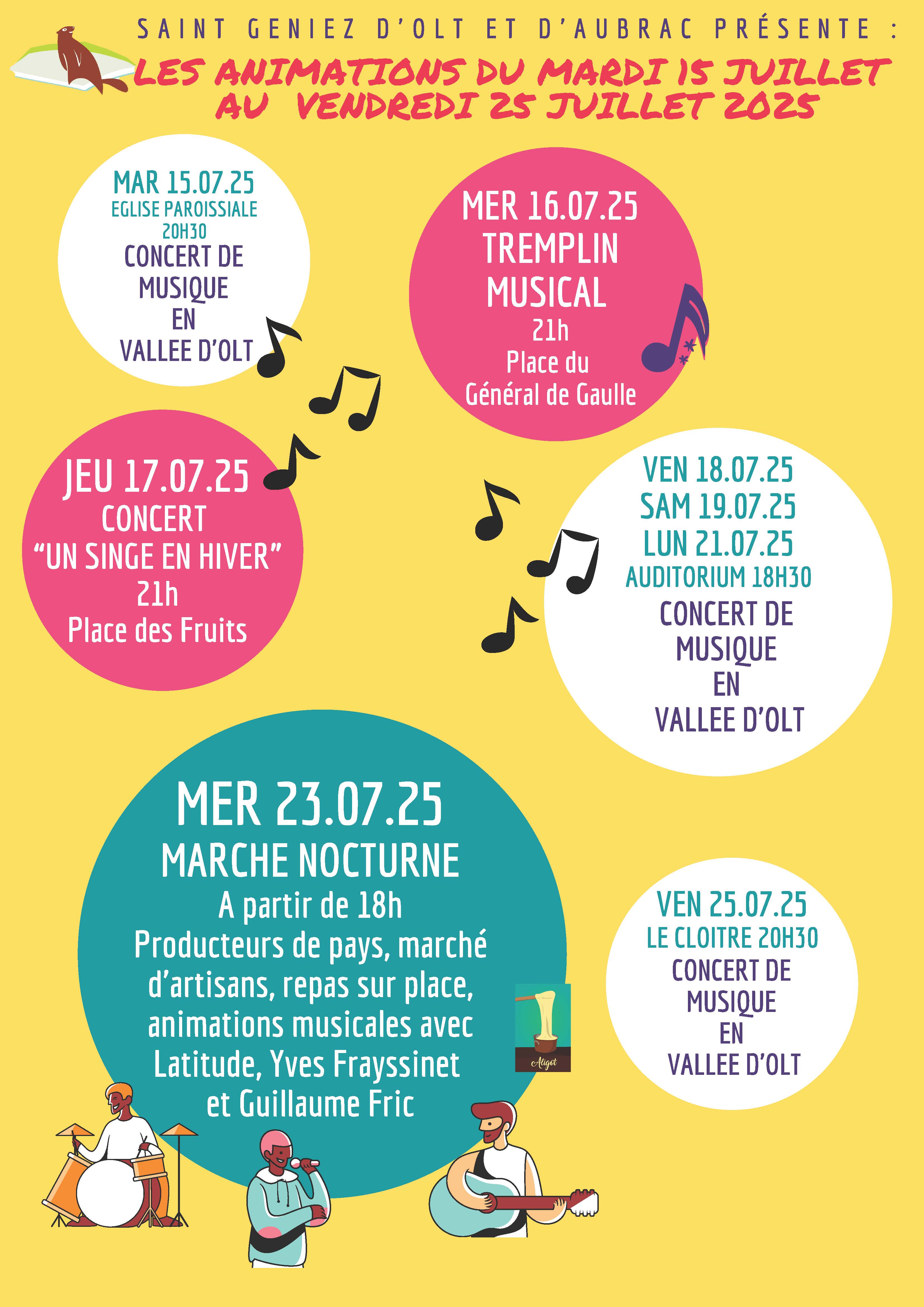 Programme des animations 150725