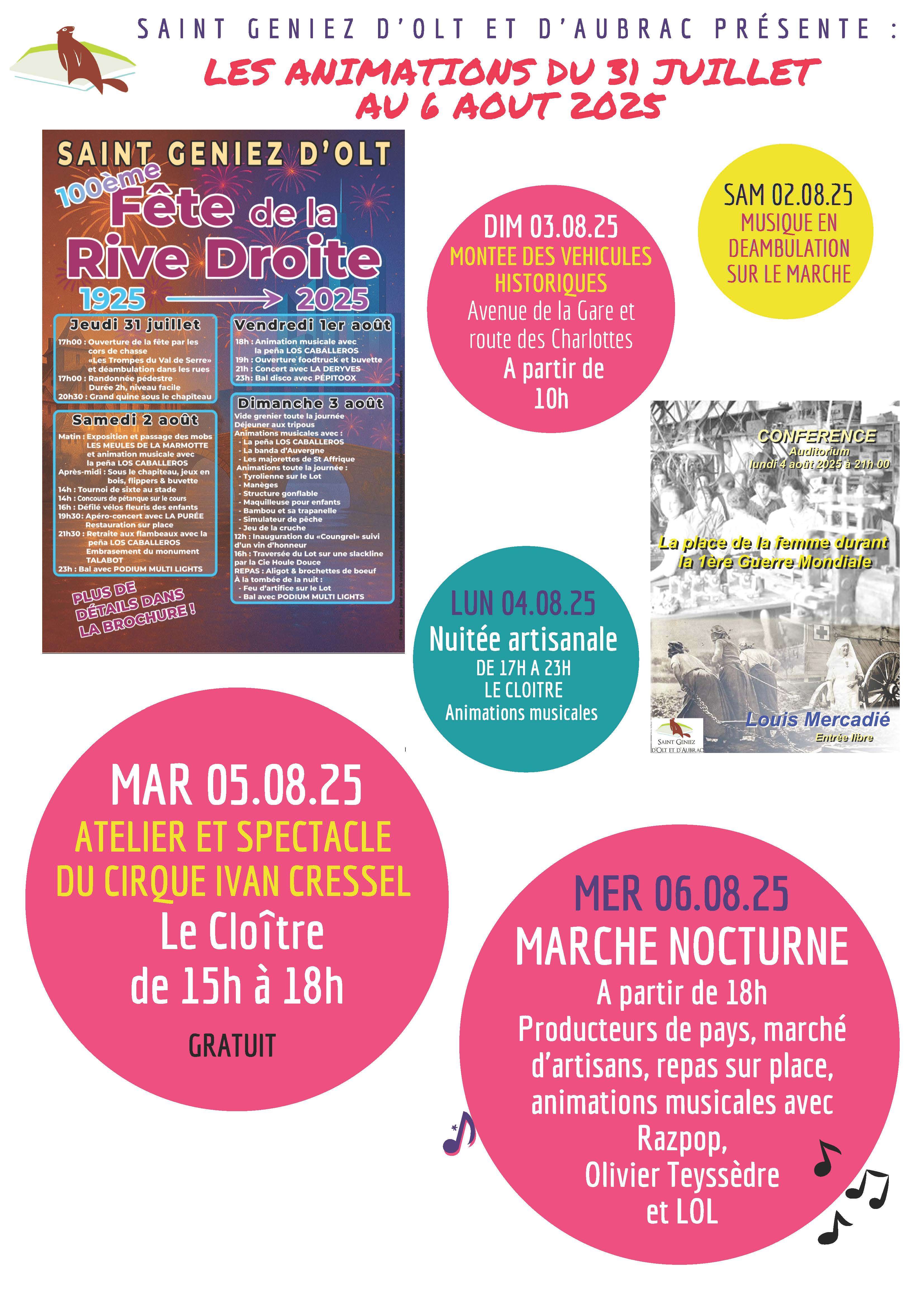 Programme des animations 310725